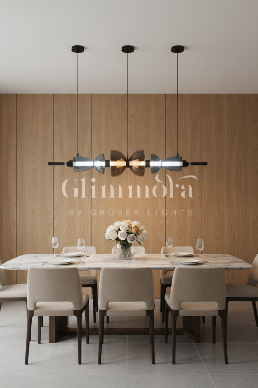 Separating Shadows (Smokey, 1100mm, Black) Chandelier